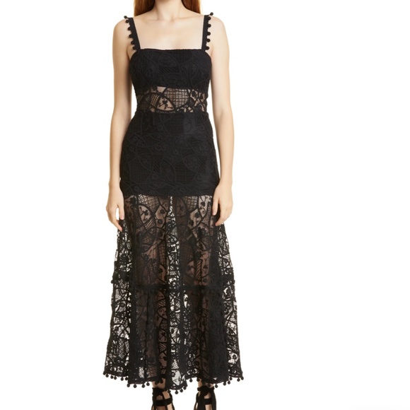 Alexis Dresses Nwt 795 Alexis Lucila Square Neck Dress In Midnight